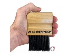 Wooden Umpire Plate Brush -UMP ATTIRE Shop A040P Champro Wooden Umpire Plate Brush in hand 2
