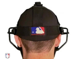 Wilson MLB Black Dyna-Lite Aluminum Umpire Mask With Black Wrap Around -UMP ATTIRE Shop A3009 AL Wilson Dyna Lite Aluminum Umpire Mask Worn Back Harness View