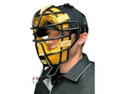 Wilson MLB Dyna-Lite Steel Umpire Mask With Tan 14 Wilson MLB Dyna-Lite Steel Umpire Mask With Tan -UMP ATTIRE Shop A3009X DS Wilson Dyna Lite Steel Umpire Mask with tan angle worn