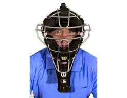 Wilson MLB 6" Umpire Throat Guard 8 Wilson MLB 6" Umpire Throat Guard -UMP ATTIRE Shop A3901 BK Wilson MLB 6 Umpire Throat Gurad Worn Front View