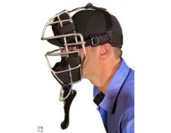 Wilson MLB 6" Umpire Throat Guard 9 Wilson MLB 6" Umpire Throat Guard -UMP ATTIRE Shop A3901 BK Wilson MLB 6 Umpire Throat Gurad Worn Side View