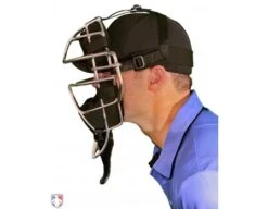 Wilson MLB Gold 4" Umpire Throat Guard -UMP ATTIRE Shop A3902 Wilson MLB 4 Throat Guard Side View 1