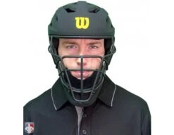 Wilson MLB Pro Stock Titanium Umpire Helmet -UMP ATTIRE Shop A5800 Wilson Pro Stock Titanium Umpire Helmet Worn Front View