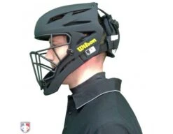 Wilson MLB Pro Stock Titanium Umpire Helmet -UMP ATTIRE Shop A5800 Wilson Pro Stock Titanium Umpire Helmet Worn Side View