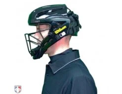 Wilson MLB Pro Stock Steel Umpire Helmet 14 Wilson MLB Pro Stock Steel Umpire Helmet -UMP ATTIRE Shop A5801 Wilson Pro Stock Steel Umpire Helmet Worn Side View
