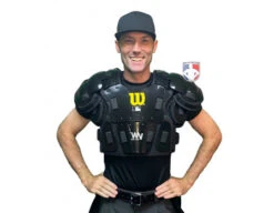 Wilson MLB West Vest Pro Gold 2 Air Management Umpire Chest Protector 15 Wilson MLB West Vest Pro Gold 2 Air Management Umpire Chest Protector -UMP ATTIRE Shop B7204 Wilson MLB West Vest Pro Gold 2 Air Management Umpire Chest Protector worn front