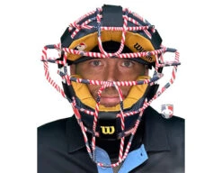 Wilson MLB USA Dyna-Lite Aluminum Umpire Mask With Two-Tone 8 Wilson MLB USA Dyna-Lite Aluminum Umpire Mask With Two-Tone -UMP ATTIRE Shop B7209 AL USA Wilson USA Mask Worn