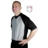 Smitty Grey V-Neck Referee Shirt With Black Raglan Sleeves And 3" Side Panel 1 Smitty Grey V-Neck Referee Shirt With Black Raglan Sleeves And 3" Side Panel -UMP ATTIRE Shop BK 207 Left