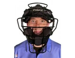 Champro Lightweight Steel Umpire Mask -UMP ATTIRE Shop CM72 B CHAMPRO STEEL UMPIRE MASK Worn Front View