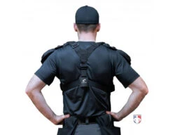 Champro Air Management Plated Umpire Chest Protector -UMP ATTIRE Shop CPAMT Champro Air Management Plated Umpire Chest Protector worn shirt reverse
