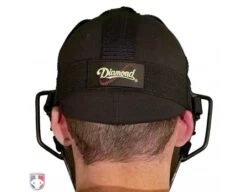 Diamond Matte Black Big League Aluminum Umpire Mask With Leather -UMP ATTIRE Shop DFM BL Diamond Big League Aluminum Umpire Mask with Leather Worn Back Harness View