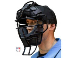 Diamond ECLIPSE All-Black IX3 Aluminum Umpire Mask -UMP ATTIRE Shop DFM ECL Diamond ECLIPSE All Black iX3 Aluminum Umpire Mask worn mask angle