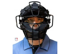 Diamond ECLIPSE All-Black IX3 Aluminum Umpire Mask -UMP ATTIRE Shop DFM ECL Diamond ECLIPSE All Black iX3 Aluminum Umpire Mask worn mask front