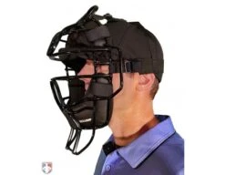 Diamond IX3 Aluminum Umpire Mask With Quik-Dry -UMP ATTIRE Shop DFM UMP Diamond iX3 Aluminum Umpire Mask with Quik Dry Worn Front Angled View