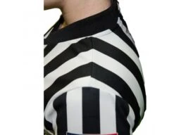 Smitty Dye Sublimated Women's 1" Stripe V-Neck Referee Shirt With USA FLAG -UMP ATTIRE Shop Dye sub USA211 Shoulder
