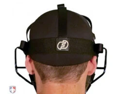 Force3 Defender Umpire Mask With Gray -UMP ATTIRE Shop F3 DEF BK BK Force3 Defender V2 Umpire Mask with Black Worn Back Harness View 1