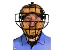 Force3 Defender Umpire Mask With Tan 15 Force3 Defender Umpire Mask With Tan -UMP ATTIRE Shop F3 DEF BK TN Force3 Defender Umpire Mask with Tan Worn Front View 1