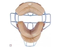 Force3 Defender Umpire Mask Replacement Pads - Tan -UMP ATTIRE Shop F3 DEF TN FORCE3 V2 SILVER DEFENDER UMPIRE MASK WITH TAN BACK 1