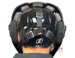 Force3 Black Defender XS3 Hockey Style Umpire Helmet -UMP ATTIRE Shop F3 XS3 BK Force3 Black Defender XS3 Hockey Style Umpire Helmet worn back