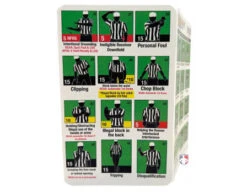 RefSmart Deluxe Football Referee Signal & Yardage Card -UMP ATTIRE Shop FB SIG RefSmart Football Referee Plastic Signal Card with Penalties back