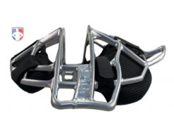All-Star Silver Magnesium Umpire Mask With Black LUC -UMP ATTIRE Shop FM4000MAG UMP SV BK All Star Silver Magnesium Umpire Mask with Black side flat