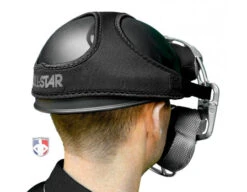 All-Star Delta Flex Umpire Mask Replacement Harness -UMP ATTIRE Shop FMHPRO SBK All Star Delta Flex Umpire Mask Replacement Harness angle with skull cap