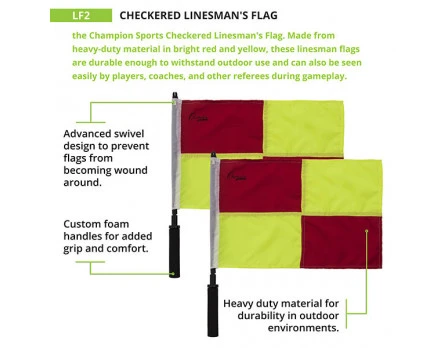 Champion Soccer Flags Set - Checkered Yellow & Red 5 Champion Soccer Flags Set - Checkered Yellow & Red - Image 3