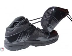 New Balance V3 All-Black Mid-Cut Umpire Plate Shoes -UMP ATTIRE Shop MU460XB3 New Balance V3 All Black Mid Cut Umpire Plate Shoes Inside Side View with Plate Up