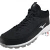 Mizuno Ambition 3 All-Surface Black & White Mid-Cut Field Shoes -UMP ATTIRE Shop MZ AB3M BW Mizuno Ambition 3 All Surface Black White Mid Cut Shoes default