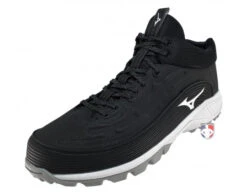 Mizuno Ambition 3 All-Surface Black & White Mid-Cut Field Shoes