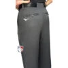 Mizuno Charcoal Grey Flat Front Umpire Base Pants With Expander Waistband -UMP ATTIRE Shop MZ127 CH Mizuno Charcoal Grey Umpire Base Pants back 1