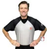 Northern Nevada (NNBOA) Men's Body Flex Grey & Black V-Neck Referee Shirt 2 Northern Nevada (NNBOA) Men's Body Flex Grey & Black V-Neck Referee Shirt -UMP ATTIRE Shop NNBOA Shirt Front