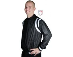 Smitty Collegiate Style Basketball Referee Jacket - Black With White Trim -UMP ATTIRE Shop S227B LeftSide