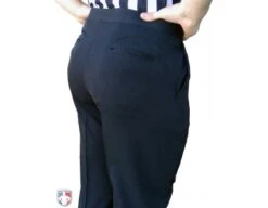 Smitty Performance 4-Way Stretch Tapered Fit Flat Front Referee Pants With Slash Pockets -UMP ATTIRE Shop S297 NBA Worn Back Closeup Angled