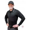 Smitty Long Sleeve Body Flex Umpire Shirt - Black -UMP ATTIRE Shop S308 BK Smitty Long Sleeve Body Flex Umpire Shirt Black Worn