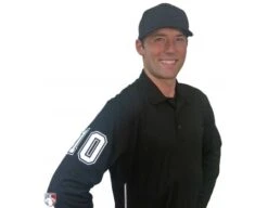 Smitty Long Sleeve Vertical Stripe Umpire Shirt - Black -UMP ATTIRE Shop S311 BK with N4 SUB WBW
