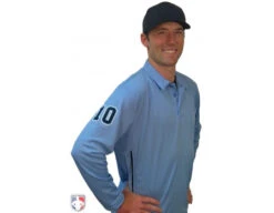 Smitty Long Sleeve Vertical Stripe Umpire Shirt - Powder Blue -UMP ATTIRE Shop S311 PB with N3 SUB BPBW
