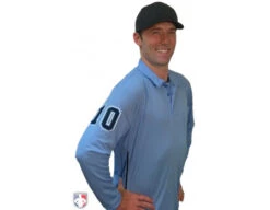 Smitty Long Sleeve Vertical Stripe Umpire Shirt - Powder Blue -UMP ATTIRE Shop S311 PB with N4 SUB BPBW