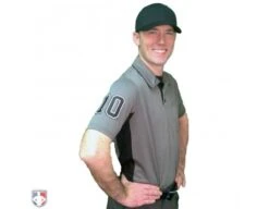 Smitty V2 Major League Replica Umpire Shirt - Charcoal Grey With Black -UMP ATTIRE Shop S314 CH with N4 SUB BWB