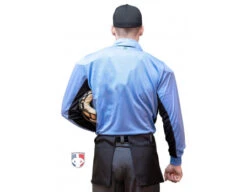 Smitty V2 Major League Replica Long Sleeve Umpire Shirt - Sky Blue With Black -UMP ATTIRE Shop S315 SB Smitty V2 Major League Replica Long Sleeve Umpire Shirt Sky Blue with Black back cp 1
