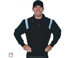 Smitty Traditional Half-Zip Umpire Jacket - Black And Powder Blue