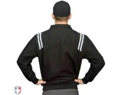 Front Page -UMP ATTIRE Shop S320 BK Smitty Traditional Half Zip Umpire Jacket Black White Back View
