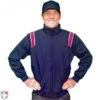 Smitty Major League Style Fleece Lined Umpire Jacket - Navy And Red -UMP ATTIRE Shop S330 N R Smitty Major League Style Fleece Lined Umpire Jacket Navy and Red Front View 1