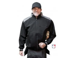 Smitty Major League Replica Thermal Umpire Jacket - Black With Charcoal Grey -UMP ATTIRE Shop S341 Smitty Major League Replica Thermal Umpire Jacket Black with Charcoal Grey front plate