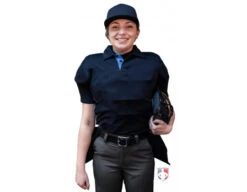 Smitty NCAA Softball Short Sleeve Body Flex Women's Umpire Shirt - Midnight Navy -UMP ATTIRE Shop S346 MN Smitty NCAA Softball Short Sleeve Body Flex Womens Umpire Shirt Midnight Navy front plate