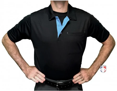 Smitty V3 Major League Replica Umpire Shirt - Black With Sky Blue 4 Smitty V3 Major League Replica Umpire Shirt - Black With Sky Blue - Image 2
