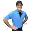 Smitty V3 Major League Replica Umpire Shirt - Sky Blue With Black -UMP ATTIRE Shop S349 SB Smitty V3 Major League Replica Umpire Shirt Sky Blue with Black angle full