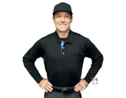 Smitty V3 Major League Replica Long Sleeve Umpire Shirt - Black With Sky Blue