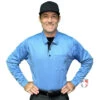 Smitty V3 Major League Replica Long Sleeve Umpire Shirt - Sky Blue With Black -UMP ATTIRE Shop S350 SB Smitty V3 Major League Replica Long Sleeve Umpire Shirt Sky Blue with Black default