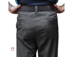 Smitty Performance Poly Spandex Charcoal Grey Flat Front Umpire Base Pants With Expander Waistband -UMP ATTIRE Shop S356 Smitty Performance Poly Spandex Charcoal Grey Flat Front Umpire Base Pants back